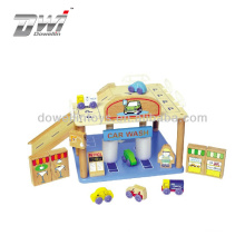 intelligence smart wooden game car packing garage for kis